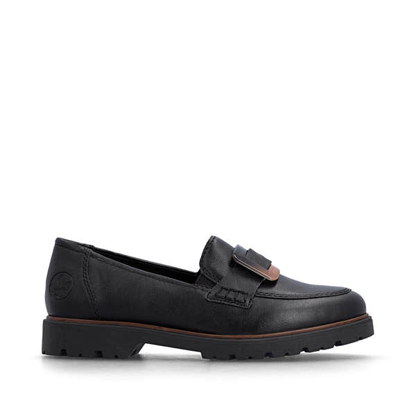 Rieker 45553-00 Ladies Black Elasticated Shoes