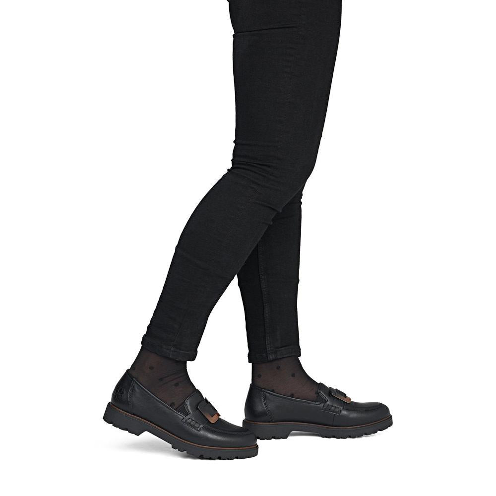 Rieker 45553-00 Ladies Black Elasticated Shoes