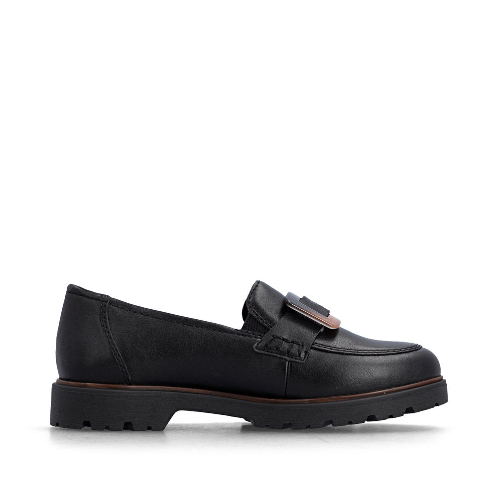 Rieker 45553-00 Ladies Black Elasticated Shoes