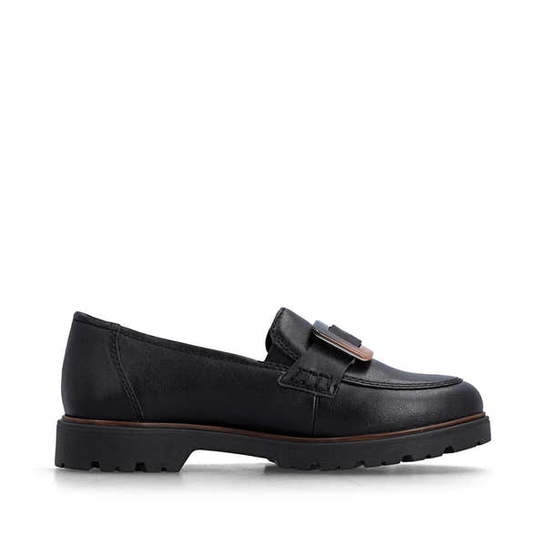 Rieker 45553-00 Ladies Black Elasticated Shoes