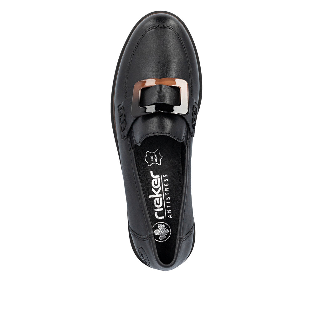 Rieker 45553-00 Ladies Black Elasticated Shoes
