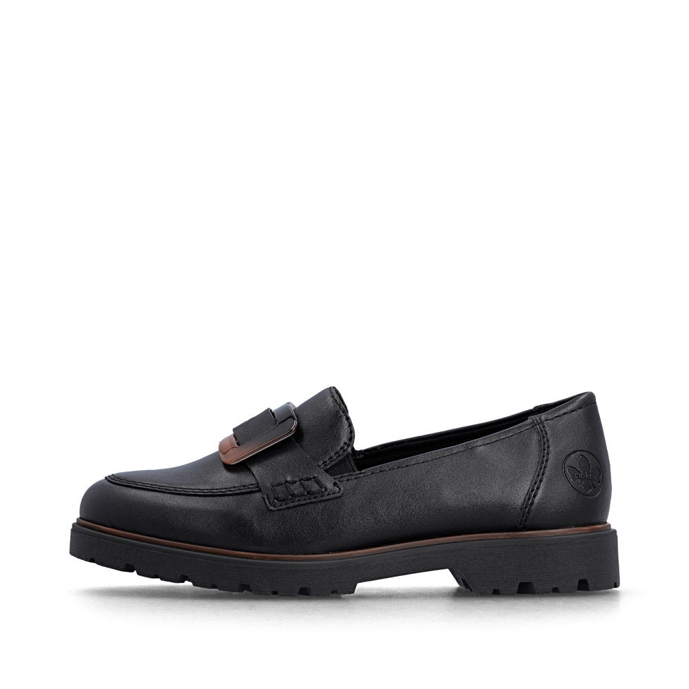 Rieker 45553-00 Ladies Black Elasticated Shoes
