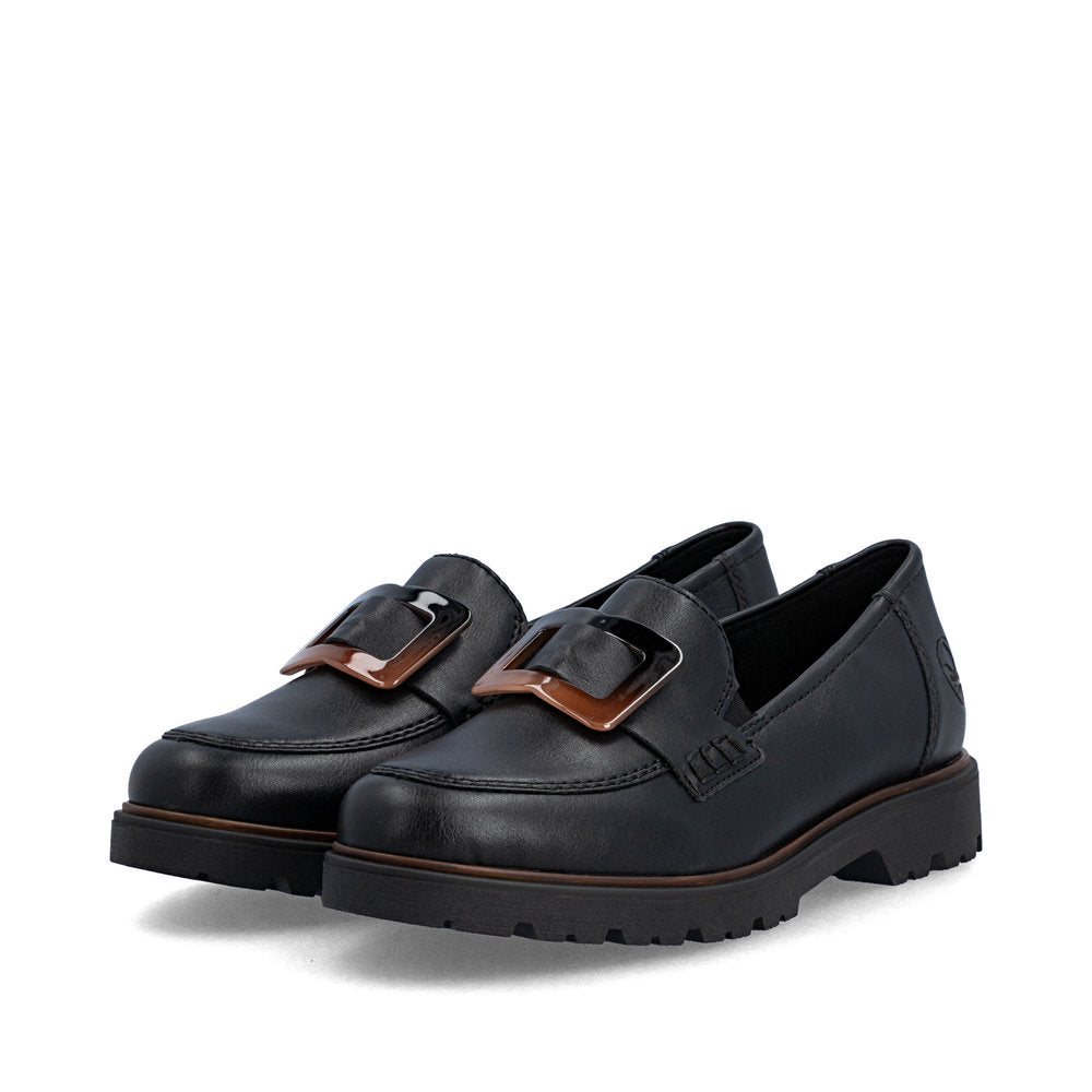 Rieker 45553-00 Ladies Black Elasticated Shoes