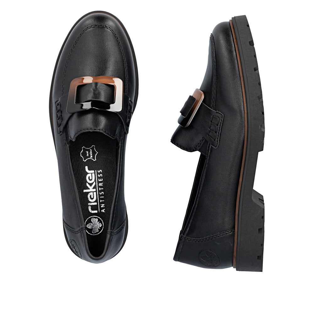 Rieker 45553-00 Ladies Black Elasticated Shoes