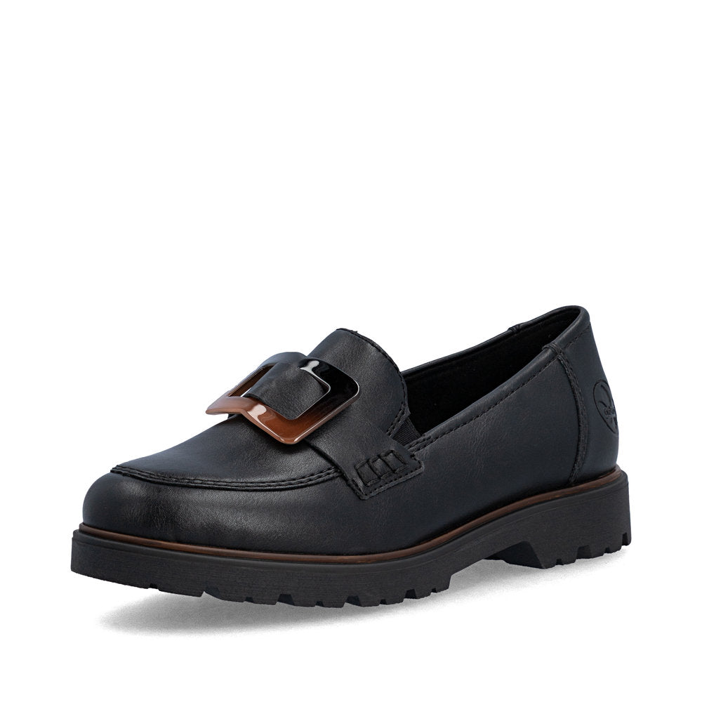 Rieker 45553-00 Ladies Black Elasticated Shoes
