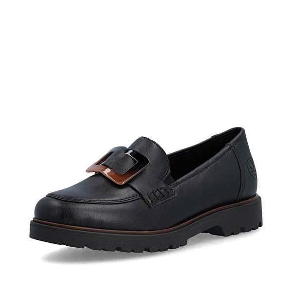 Rieker 45553-00 Ladies Black Elasticated Shoes
