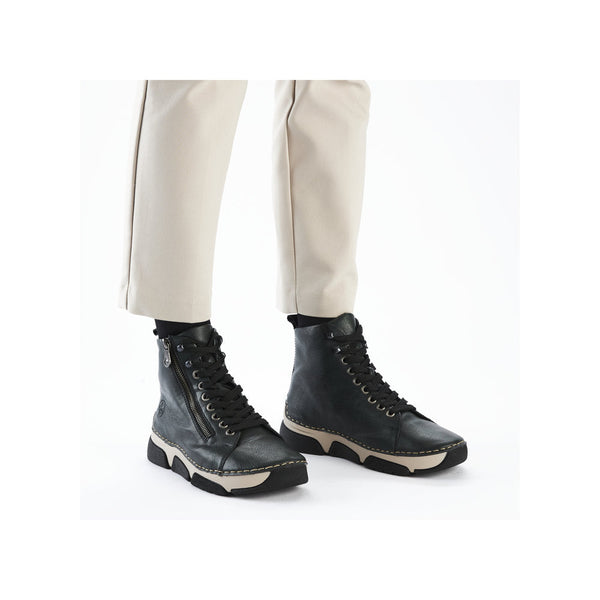 Rieker 45920-54 Ladies Green Zip & Lace Ankle Boots-elevate your sole
