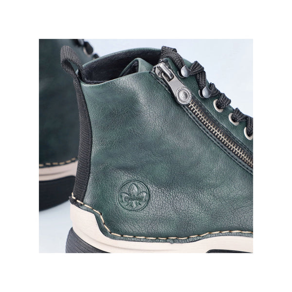 Rieker 45920-54 Ladies Green Zip & Lace Ankle Boots-elevate your sole