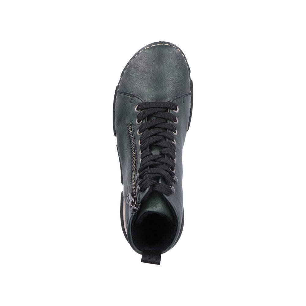 Rieker 45920-54 Ladies Green Zip & Lace Ankle Boots-elevate your sole
