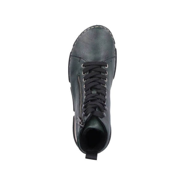 Rieker 45920-54 Ladies Green Zip & Lace Ankle Boots-elevate your sole