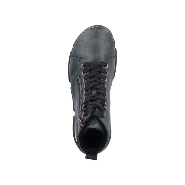 Rieker 45920-54 Ladies Green Zip & Lace Ankle Boots-elevate your sole