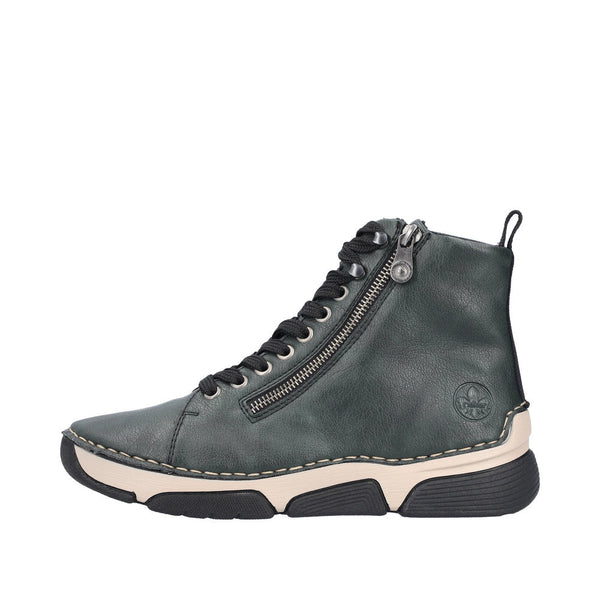 Rieker 45920-54 Ladies Green Zip & Lace Ankle Boots-elevate your sole