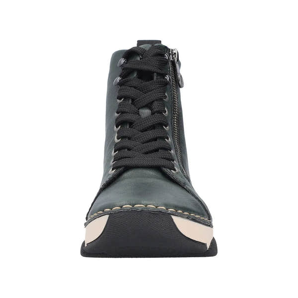 Rieker 45920-54 Ladies Green Zip & Lace Ankle Boots-elevate your sole