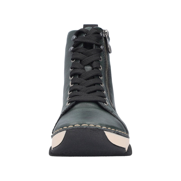 Rieker 45920-54 Ladies Green Zip & Lace Ankle Boots-elevate your sole