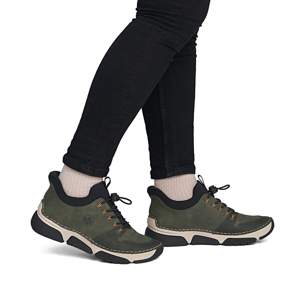 Rieker 45963-54 Ladies Green Elasticated Shoes