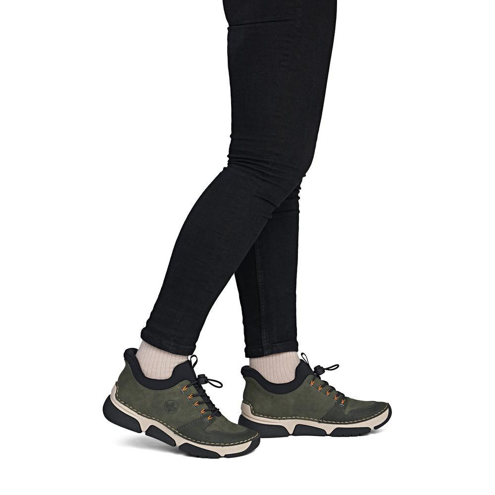 Rieker 45963-54 Ladies Green Elasticated Shoes