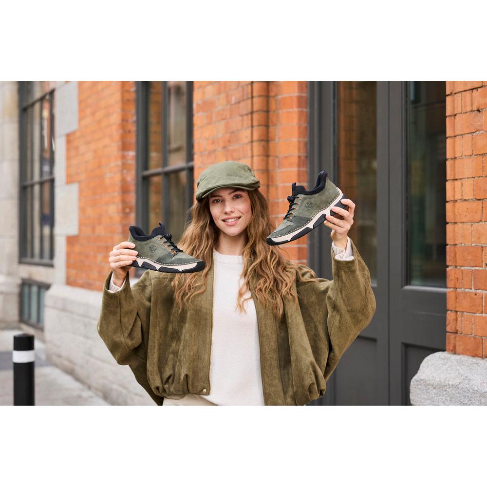Rieker 45963-54 Ladies Green Elasticated Shoes