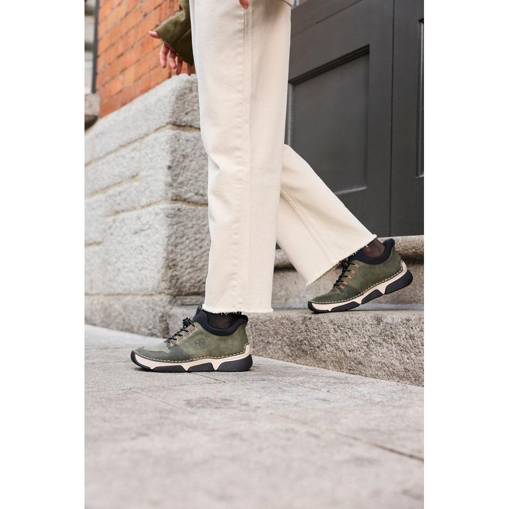 Rieker 45963-54 Ladies Green Elasticated Shoes