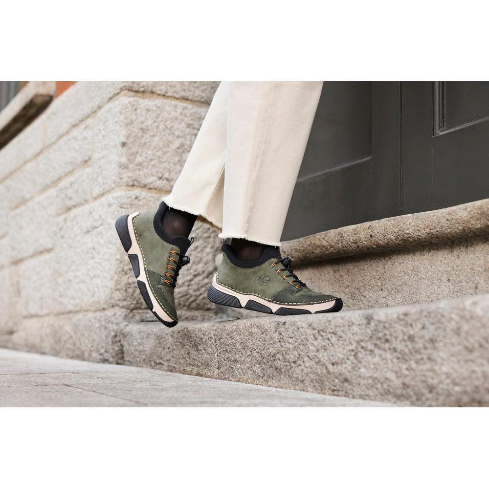 Rieker 45963-54 Ladies Green Elasticated Shoes