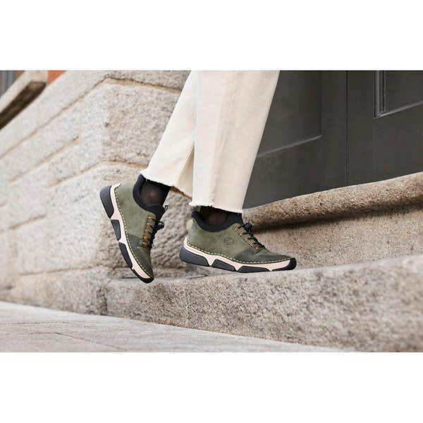 Rieker 45963-54 Ladies Green Elasticated Shoes
