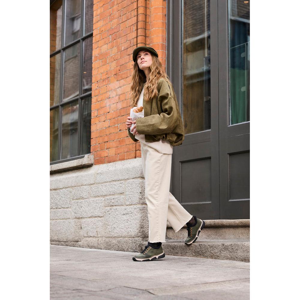 Rieker 45963-54 Ladies Green Elasticated Shoes