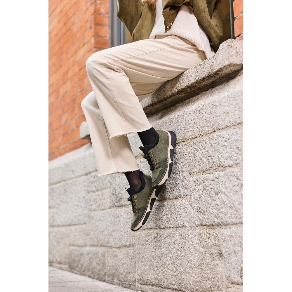 Rieker 45963-54 Ladies Green Elasticated Shoes