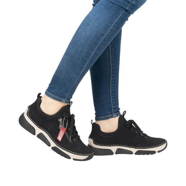 Rieker 45973-00 Ladies Black Slip On Shoes-elevate your sole