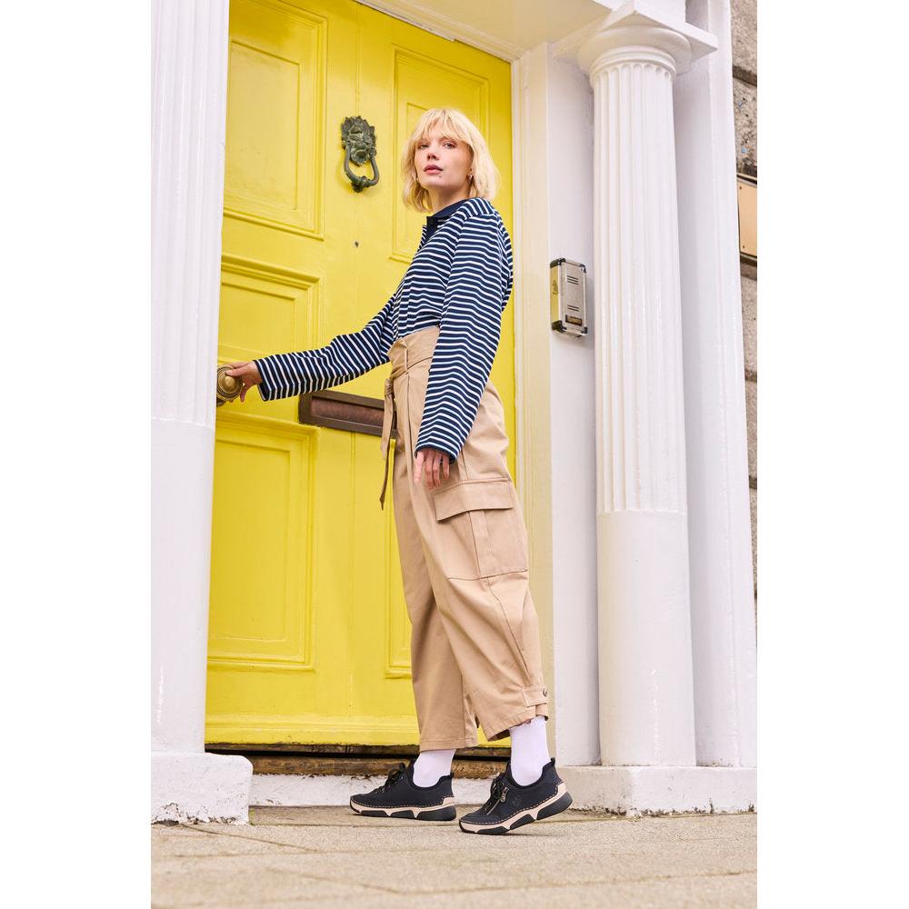 Rieker 45973-17 women's navy/black elasticated shoes, lifestyle view 6 of 10.