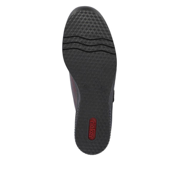 Rieker 48750-35 Ladies Red Combi Leather Touch Fastening Shoes-elevate your sole
