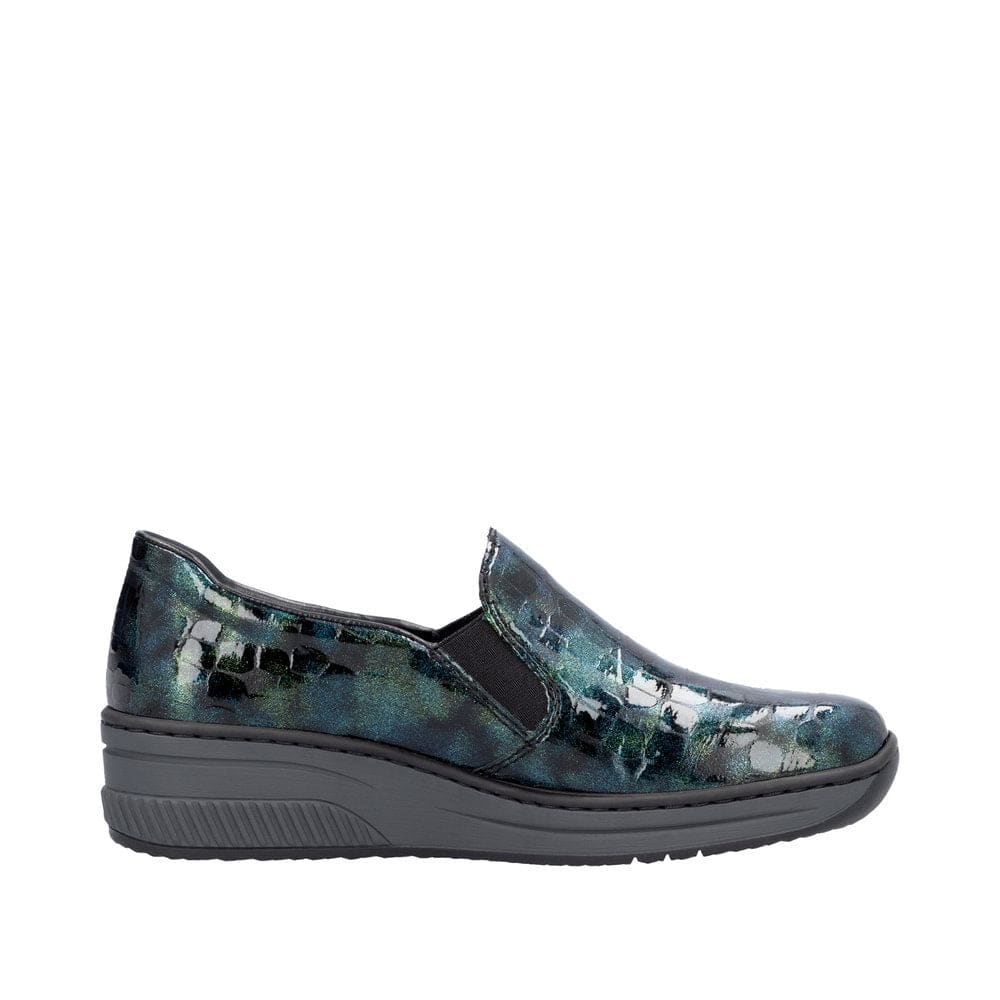 Rieker 48752-92 Ladies Green Slip On Shoes-elevate your sole