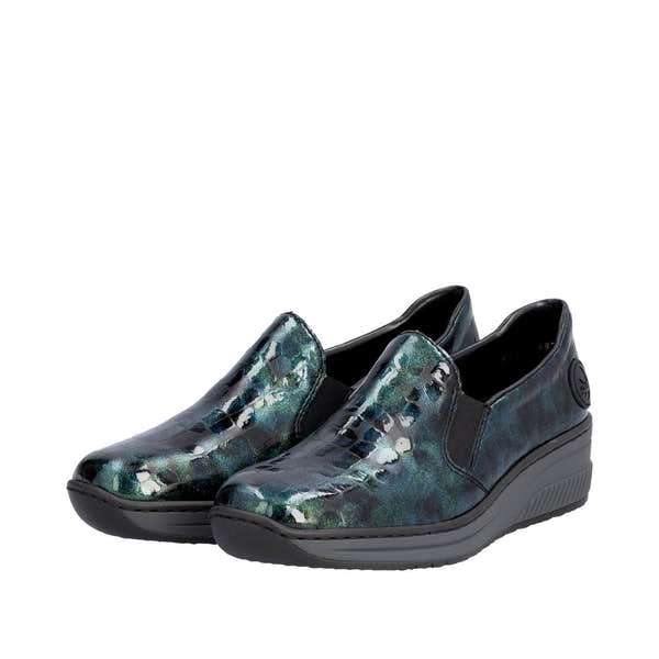 Rieker 48752-92 Ladies Green Slip On Shoes-elevate your sole