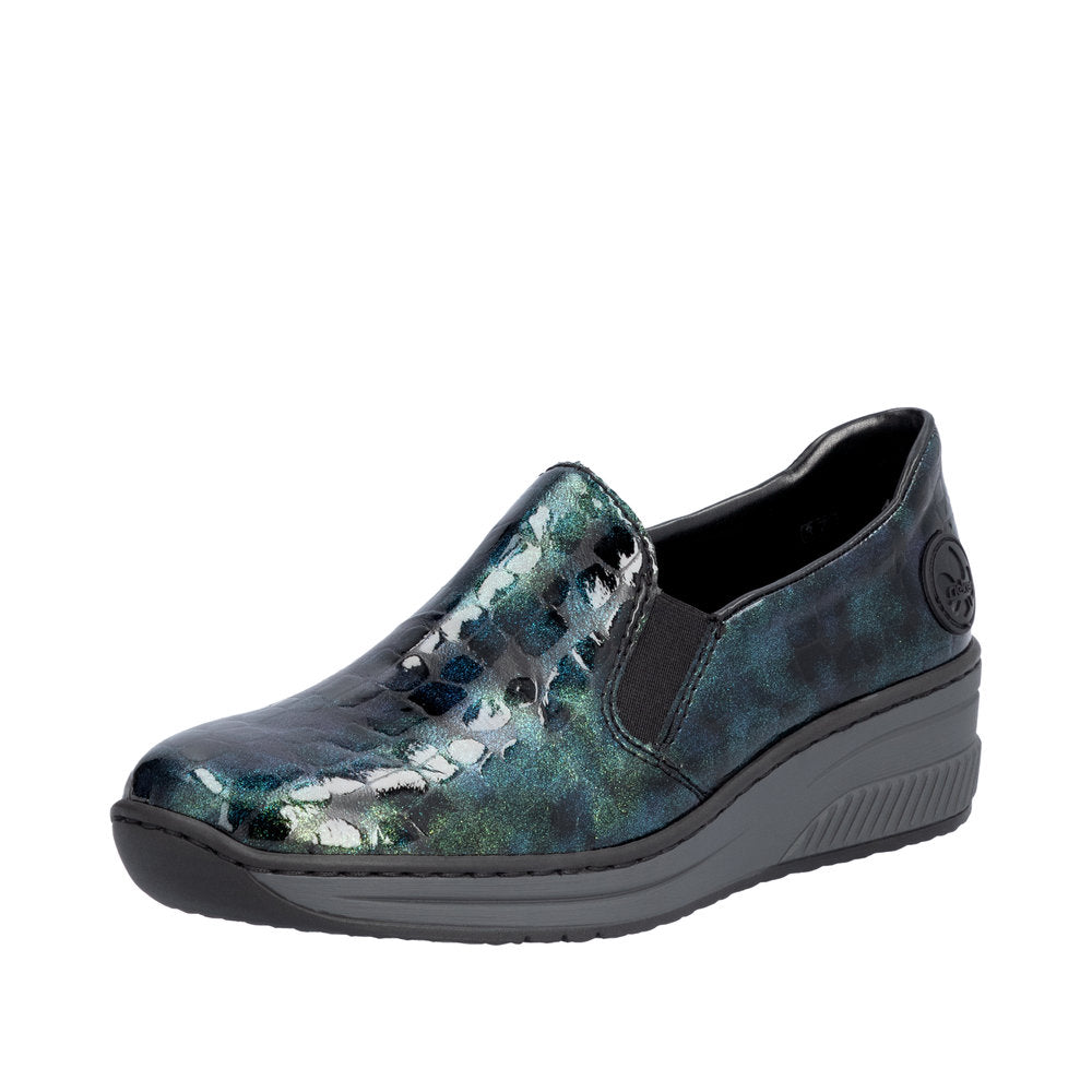 Rieker 48752-92 Ladies Green Slip On Shoes-elevate your sole