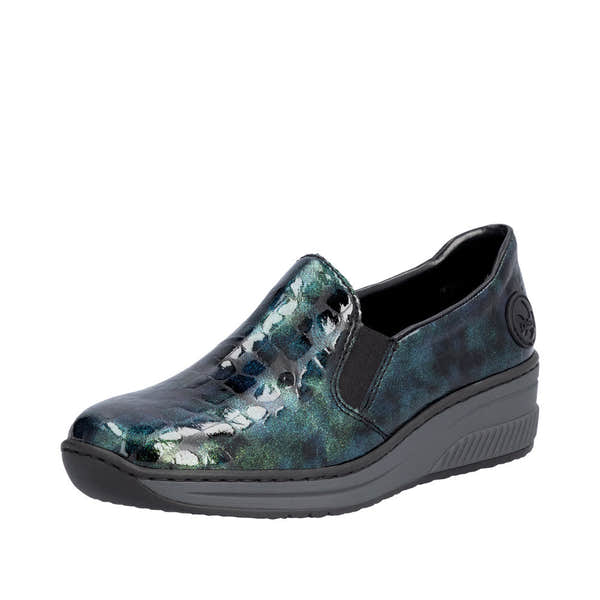 Rieker 48752-92 Ladies Green Slip On Shoes-elevate your sole