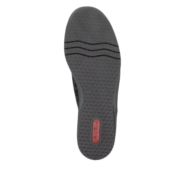 Rieker 487C0-00 Ladies Black Leather Touch Fastening Shoes-elevate your sole