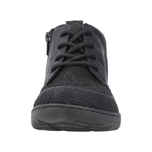Rieker 48922-00 Ladies Wide Black Zip & Lace Ankle Boots-elevate your sole