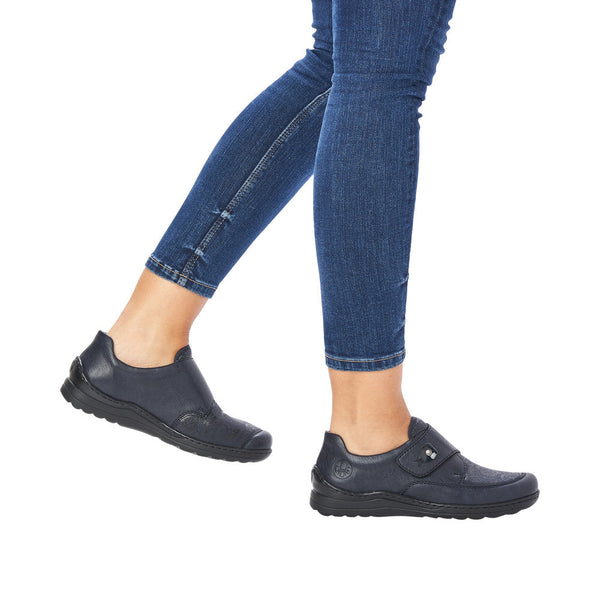 Rieker 48951-14 Ladies Ocean Navy Touch Fastening Shoes-elevate your sole