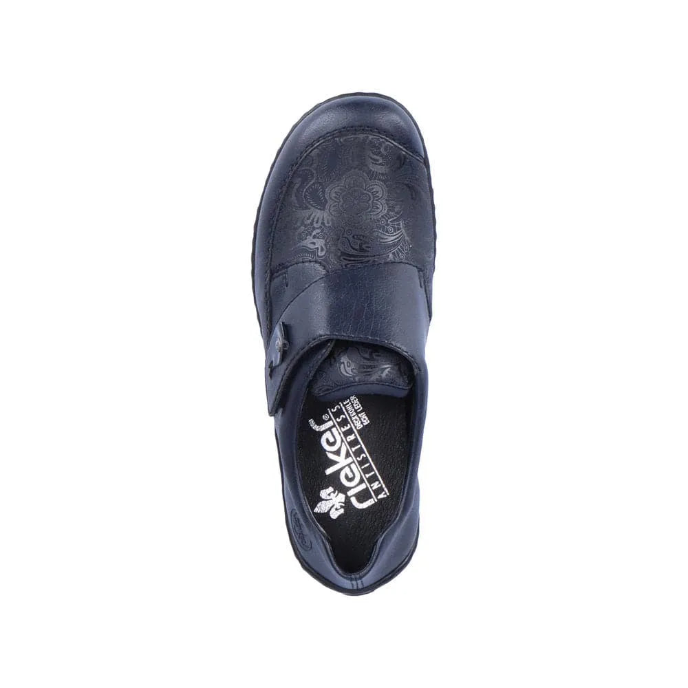 Rieker 48951-14 Ladies Ocean Navy Touch Fastening Shoes-elevate your sole