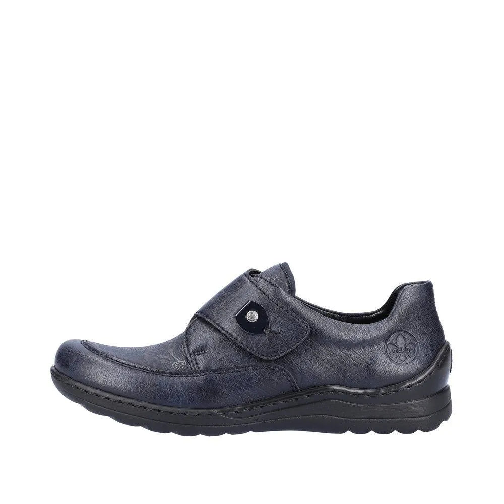 Rieker 48951-14 Ladies Ocean Navy Touch Fastening Shoes-elevate your sole