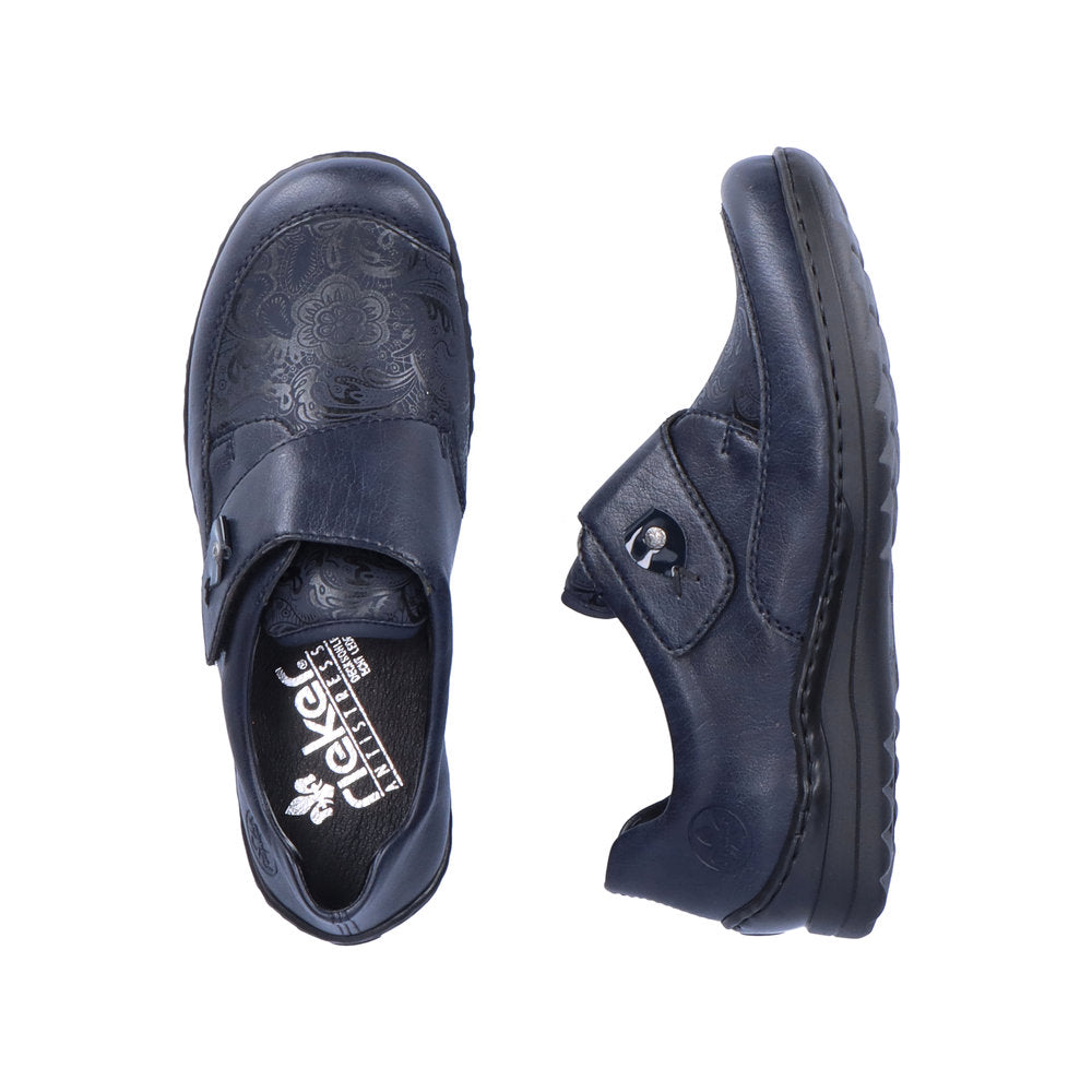 Rieker 48951-14 Ladies Ocean Navy Touch Fastening Shoes-elevate your sole