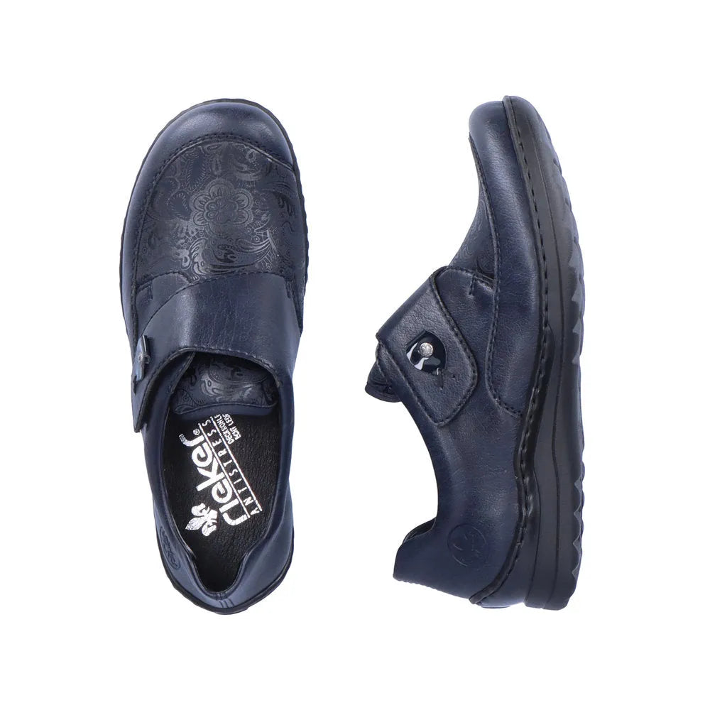 Rieker 48951-14 Ladies Ocean Navy Touch Fastening Shoes-elevate your sole