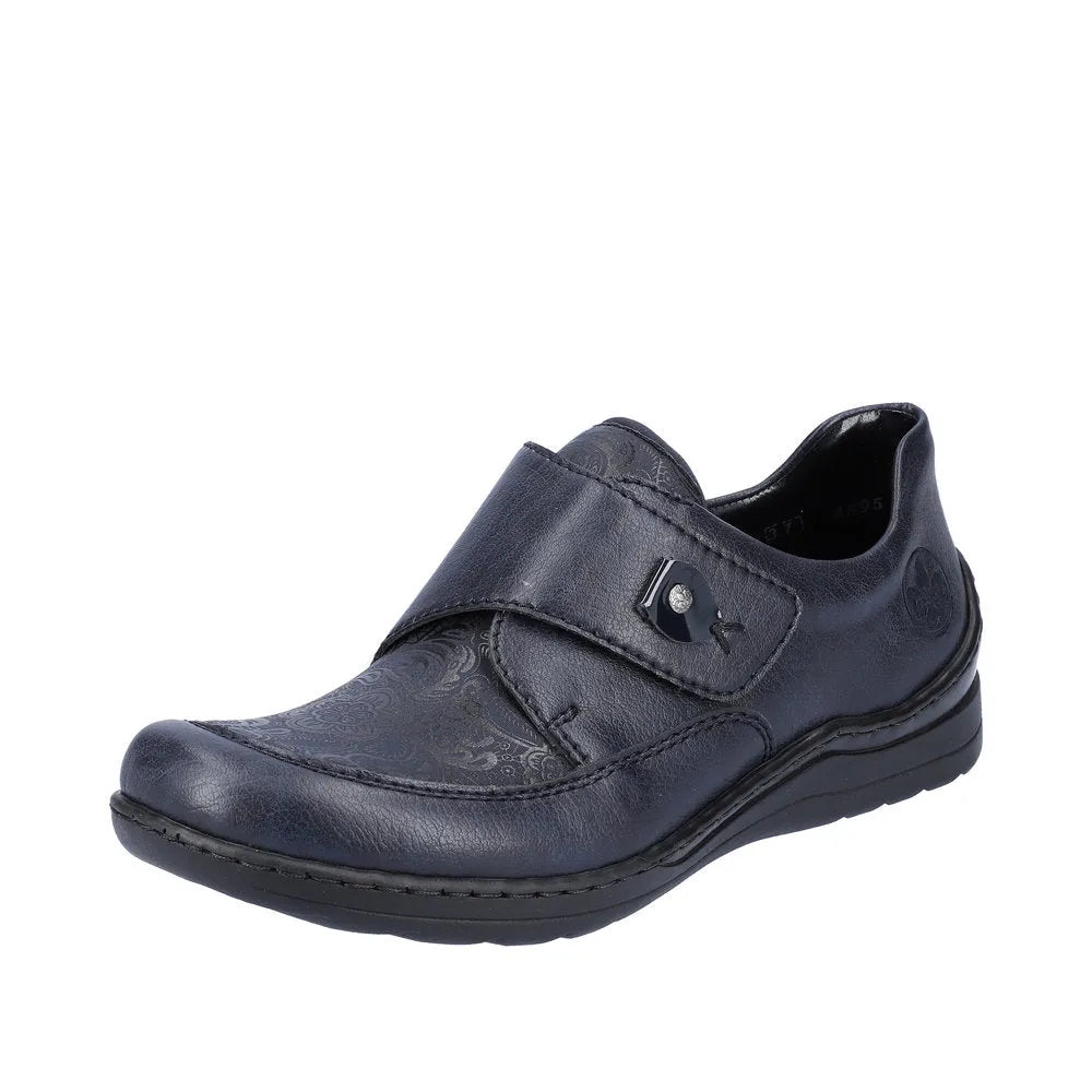 Rieker 48951-14 Ladies Ocean Navy Touch Fastening Shoes-elevate your sole