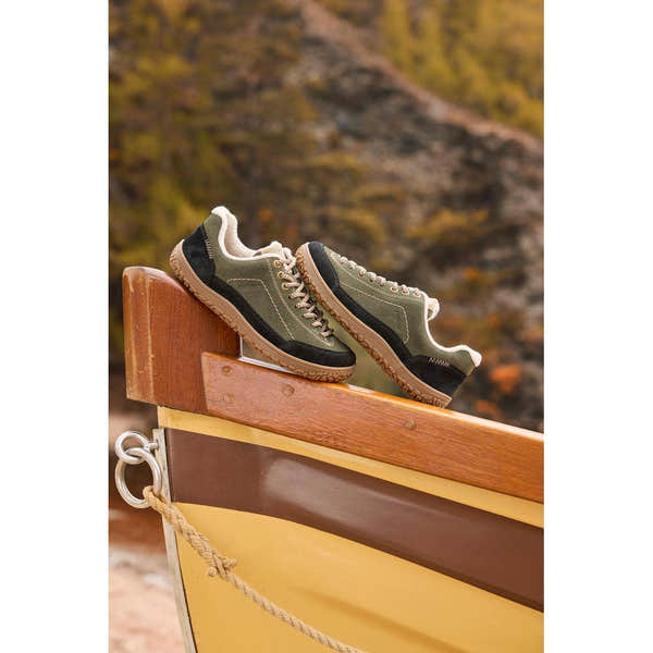 Rieker 52303-54 women's wide green/black suede lace up shoes, lifestyle view 1 of 3.