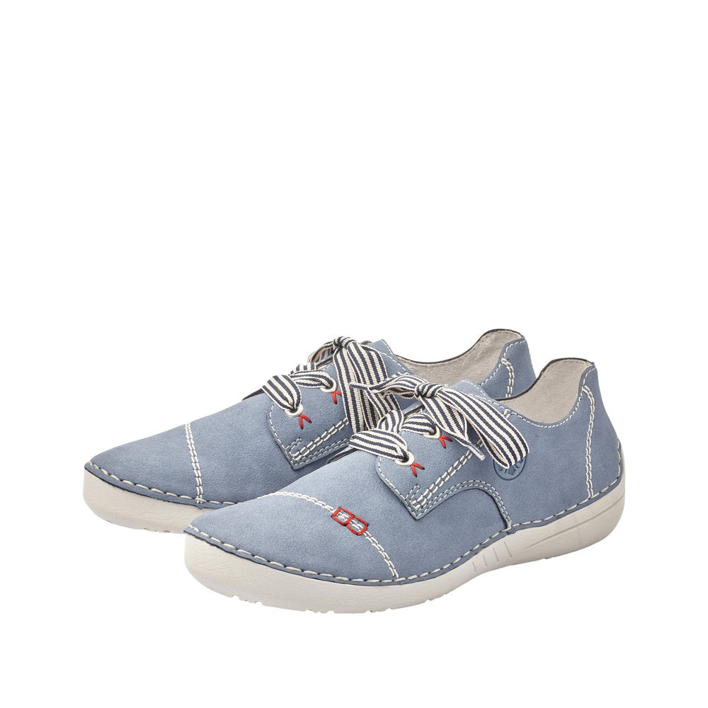 Rieker 52520-14 Ladies Blue Lace Up Shoes - elevate your sole