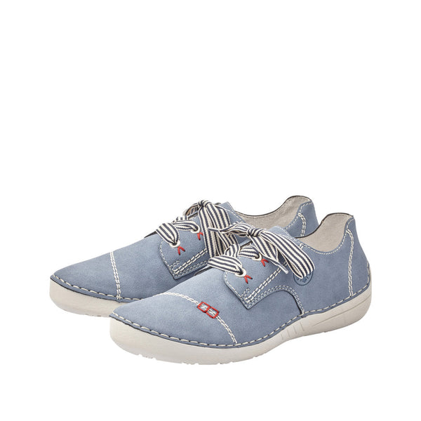 Rieker 52520-14 Ladies Blue Lace Up Shoes - elevate your sole