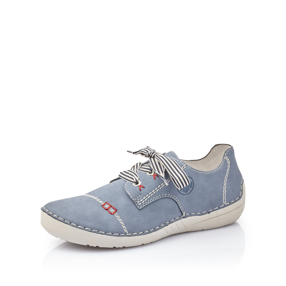 Rieker 52520-14 Ladies Blue Lace Up Shoes - elevate your sole