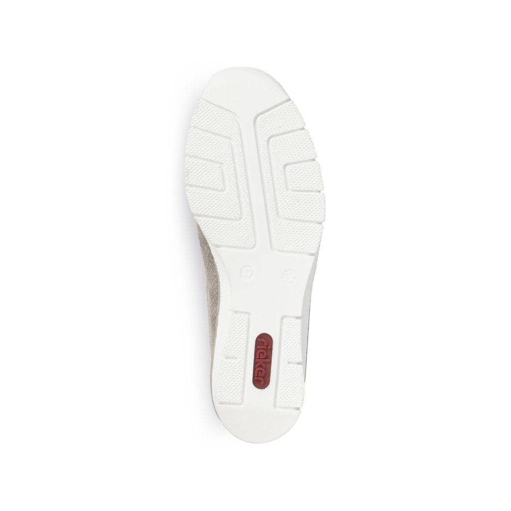 Rieker 53766-41 Ladies Silver Leather Slip on Loafers-elevate your sole