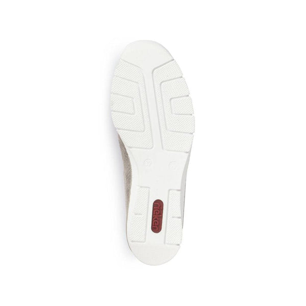 Rieker 53766-41 Ladies Silver Leather Slip on Loafers-elevate your sole