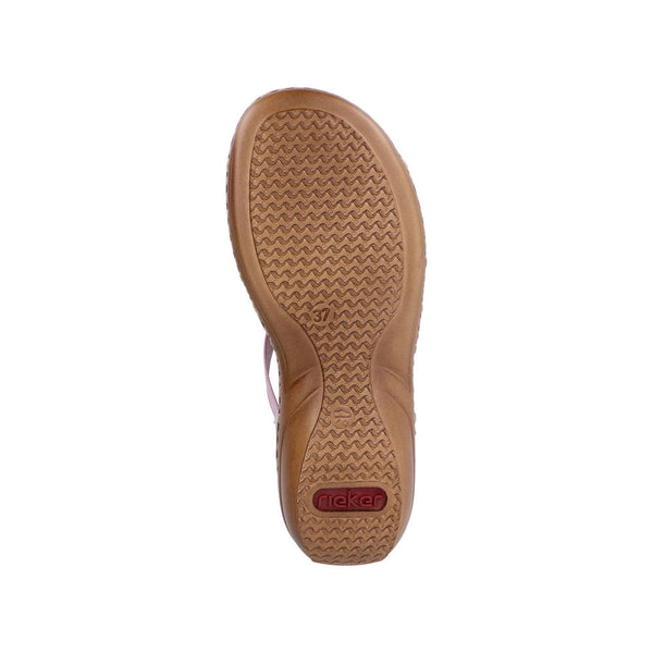 Rieker 60801-30 Ladies Light Pink Slip On Sandals-elevate your sole