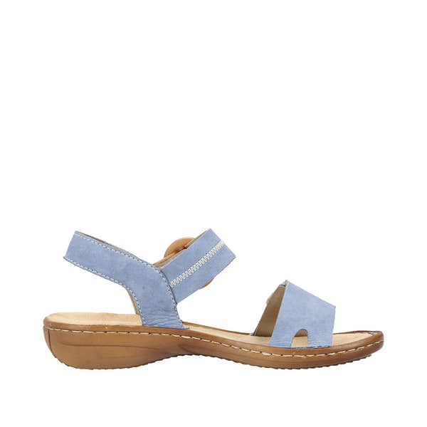 Rieker 608Z3-14 Ladies Jeans Blue Leather Touch Fastening Sandals-elevate your sole