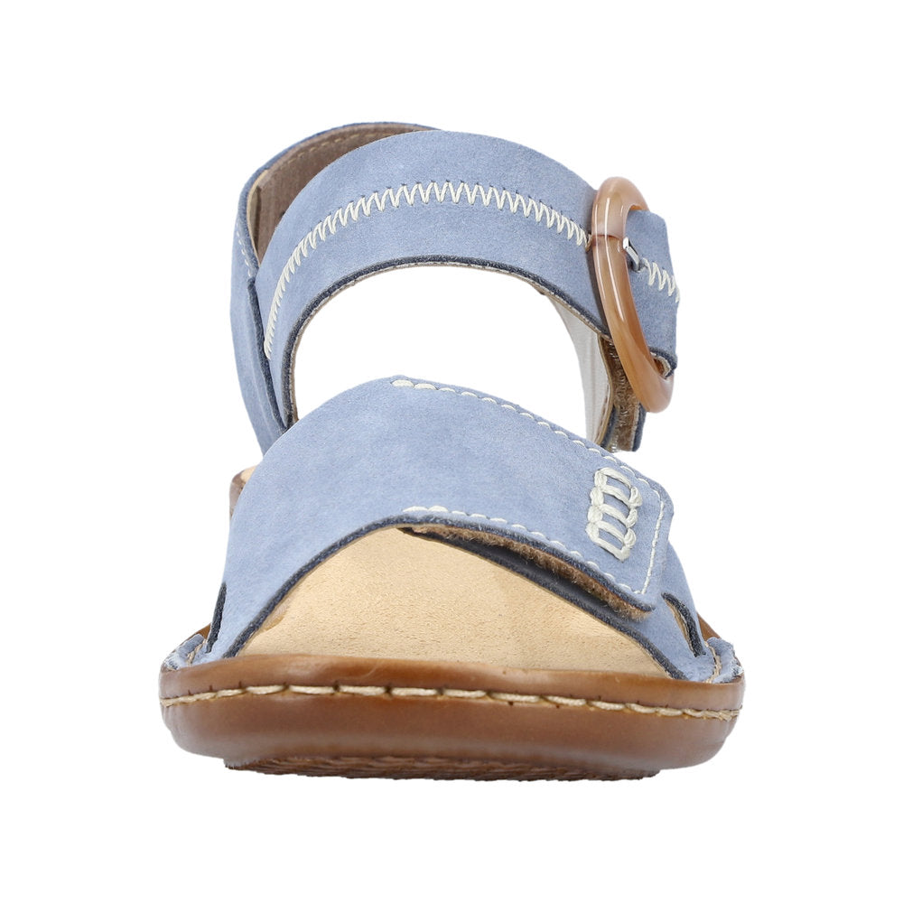 Rieker 608Z3-14 Ladies Jeans Blue Leather Touch Fastening Sandals-elevate your sole